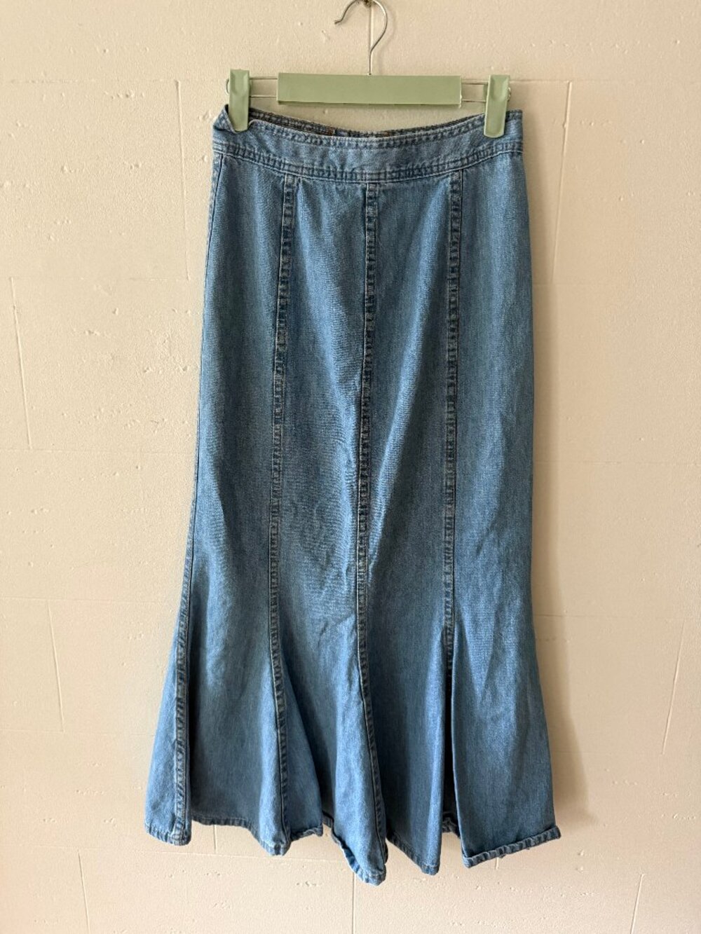 PASHU | Vintage Y2K Western Flare Denim Maxy Skirt | XSmall